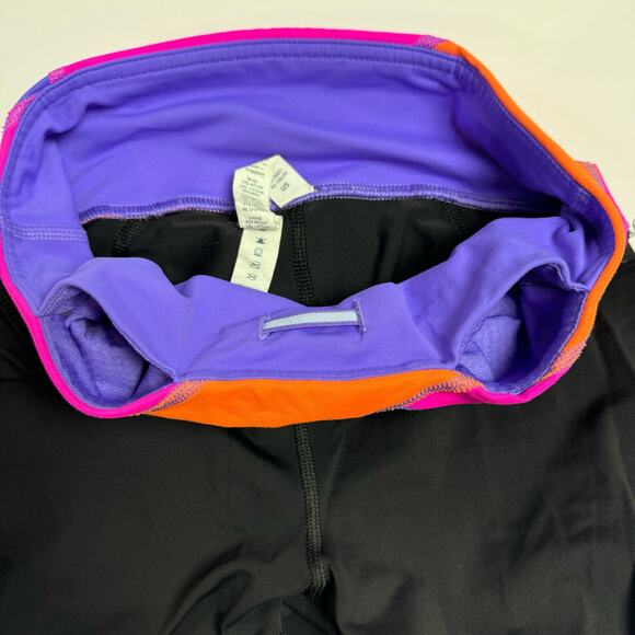 Lululemon Run Inspire Crop II Black Highlight Colorblock Size 2 Running Leggings - Picture 9 of 10